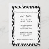 Zebra Lace Heart Baby shower Invitation Kaart (Achterkant)