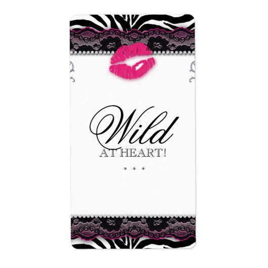 Zebra Lace Makeup Lips Wine Wild at Heart Etiket (Voorkant)