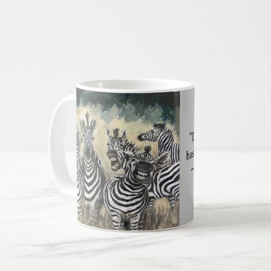 Zebra lachen - Een vrolijk hart Koffiemok (Voorkant links)