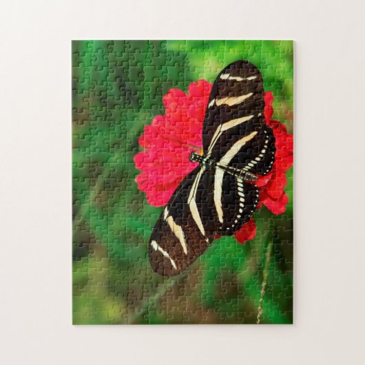 Zebra langwerpvlinder. legpuzzel (Verticaal)