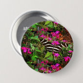 Zebra langwerpvlinder ronde button 7,6 cm (Voorkant /achterkant)