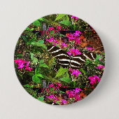 Zebra langwerpvlinder ronde button 7,6 cm (Voorkant)