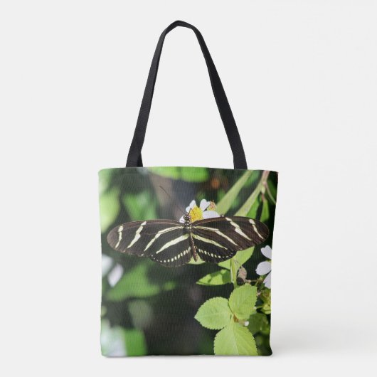 Zebra langwerpvlinder tote bag (Achterkant)