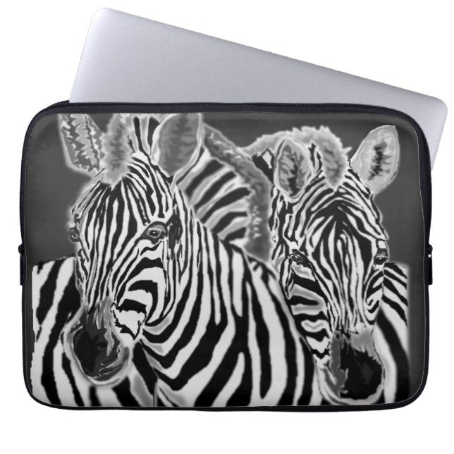Zebra laptophoes laptop sleeve (Voorkant)