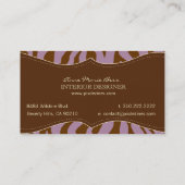 Zebra Lavendel Chocolade visitekaartjes (Achterkant)