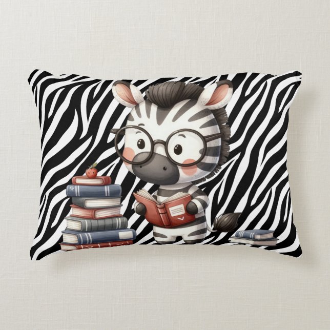 Zebra leesboeken. accent kussen (Voorkant)