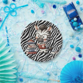Zebra leesboeken. papieren bordje (Feest)