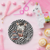 Zebra leesboeken. papieren bordje (Feest)