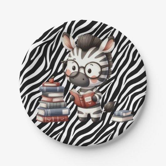 Zebra leesboeken. papieren bordje (Voorkant)