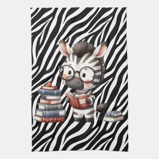 Zebra leesboeken. theedoek (Verticaal)