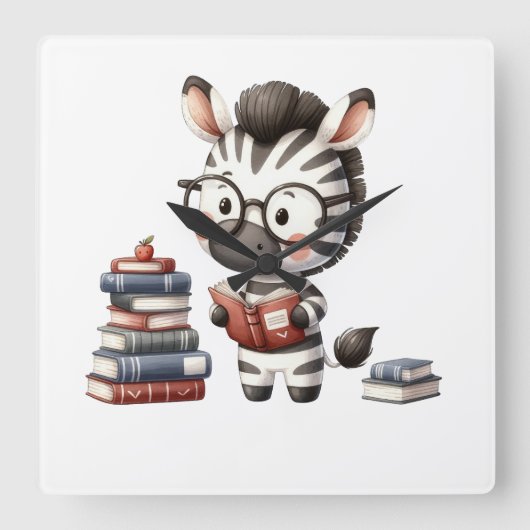 Zebra leesboeken. vierkante klok (Voorkant)