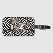 Zebra leest boeken. bagagelabel (Voorkant (horizontaal))