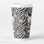 Zebra leest boeken. latte mok (Voorkant)