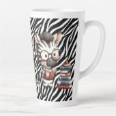 Zebra leest boeken. latte mok (Rechts)