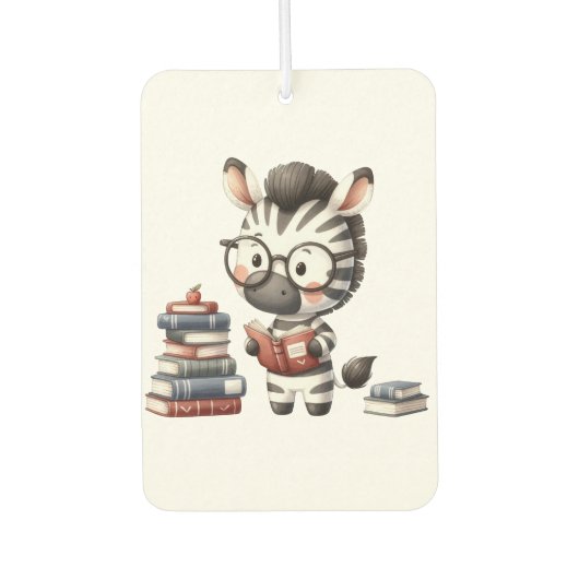 Zebra leest boeken. luchtverfrisser (Voorkant)