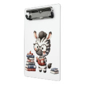 Zebra leest boeken. mini klembord (Angled2)
