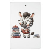Zebra leest boeken. mini klembord (Achterkant)