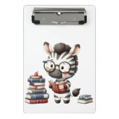 Zebra leest boeken. mini klembord (Voorkant)