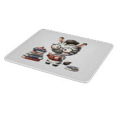 Zebra leest boeken. snijplank (Hoek)