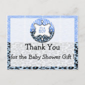 Zebra, Leopard Boy Baby shower Dank u Briefkaarten (Voorkant)