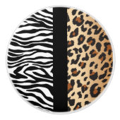 Zebra & Leopard Cheetah print dressoir kast Keramische Knop (Voorkant)