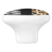 Zebra & Leopard Cheetah print dressoir kast Keramische Knop (Zijkant)