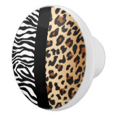 Zebra & Leopard Cheetah print dressoir kast Keramische Knop (Rechts)
