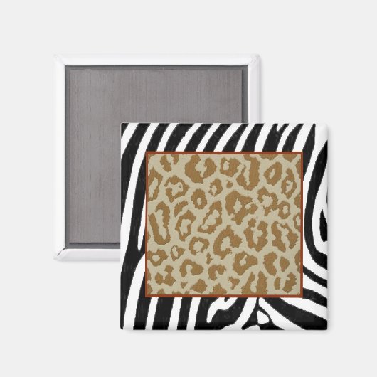 Zebra & Leopard modieuze printmagneet Magneet (Voorkant / Achterkant)