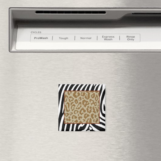 Zebra & Leopard modieuze printmagneet Magneet (Insitu (Vaatwasser))