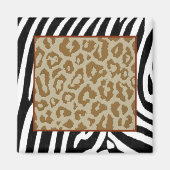 Zebra & Leopard modieuze printmagneet Magneet (Voorkant)