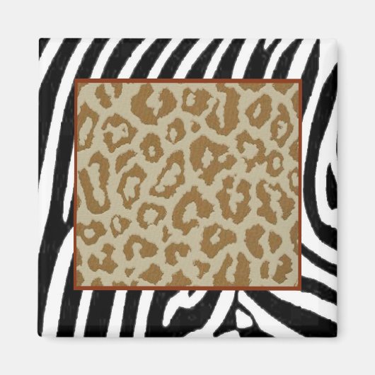 Zebra & Leopard modieuze printmagneet Magneet (Voorkant)