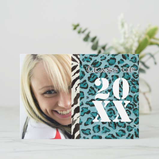 Zebra Leopard Print, Afstuderen aankondiging (Staand voorkant)