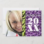 Zebra Leopard Print, Afstuderen aankondiging (Voorkant)
