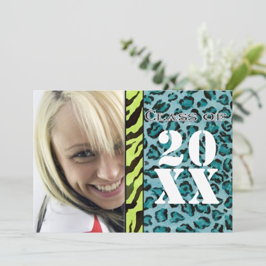 Zebra Leopard Print, Afstuderen aankondiging (Staand voorkant)