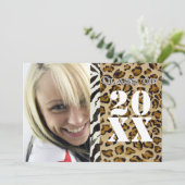 Zebra Leopard Print, Afstuderen aankondiging (Staand voorkant)