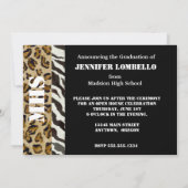 Zebra Leopard Print, Afstuderen aankondiging (Achterkant)