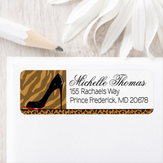 Zebra Leopard Stiletto Party Etiket (Insitu)