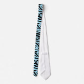 Zebra Licht Blauw en Zwart Stropdas (Achterkant)