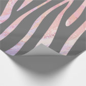 Zebra Licht grijs en roze afdrukken Cadeaupapier (Hoek)