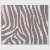 Zebra Licht grijs en roze afdrukken Cadeaupapier (Vlak)