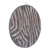 Zebra Licht grijs en roze afdrukken Dartbord (Voorkant Links)