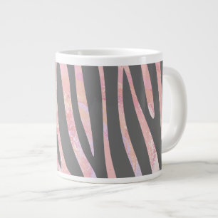 Zebra Licht grijs en roze afdrukken Grote Koffiekop
