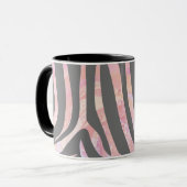 Zebra Licht grijs en roze afdrukken Mok (Voorkant links)