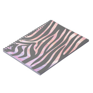 Zebra Licht grijs en roze afdrukken Notitieboek