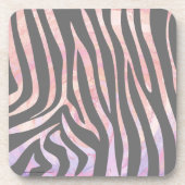 Zebra Licht grijs en roze afdrukken Onderzetter (Voorkant)