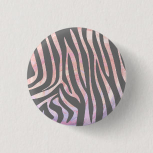 Zebra Licht grijs en roze afdrukken Ronde Button 3,2 Cm