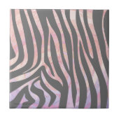 Zebra Licht grijs en roze afdrukken Tegeltje (Voorkant)