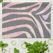 Zebra Licht grijs en roze afdrukken Theedoek (Gevouwen)