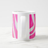 Zebra Lichtroze en Wit met Monogram Grote Koffiekop (Achterkant)