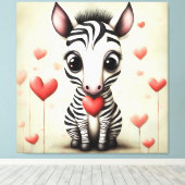 Zebra Liefde 1 Canvas Afdruk (Insitu (Houten vloer))